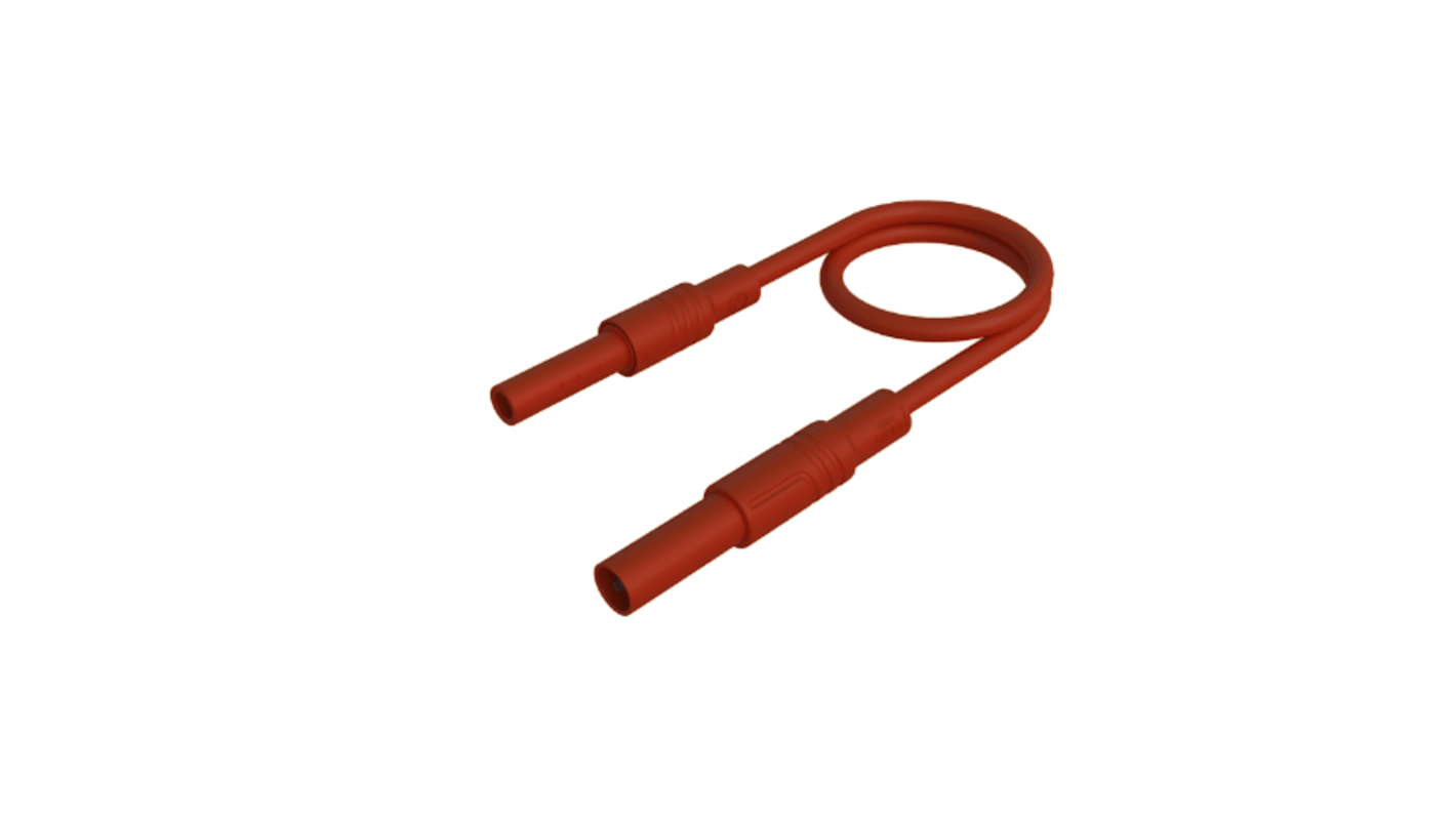 Cavo con sonda di prova da 4 mm  Hirschmann T&M, Maschio, 32A, col. Rosso, 2m