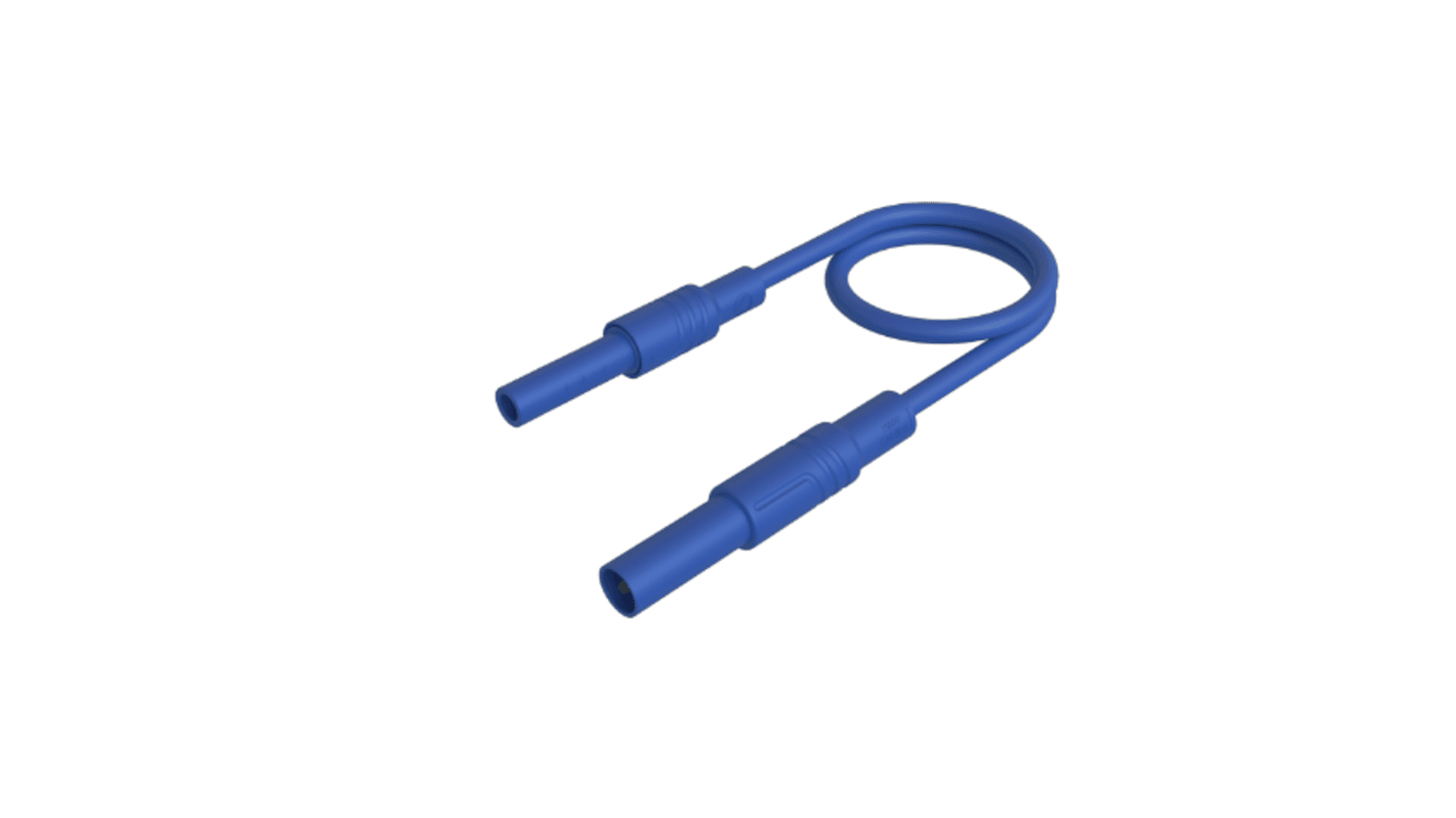 Cavo con sonda di prova da 4 mm  Hirschmann T&M, Maschio, 32A, col. Blu, 2m