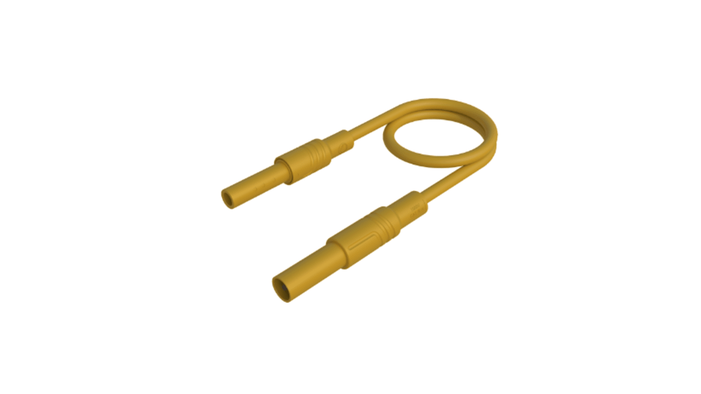 Cavo con sonda di prova da 4 mm  Hirschmann T&M, Maschio, 32A, col. Giallo, 2m