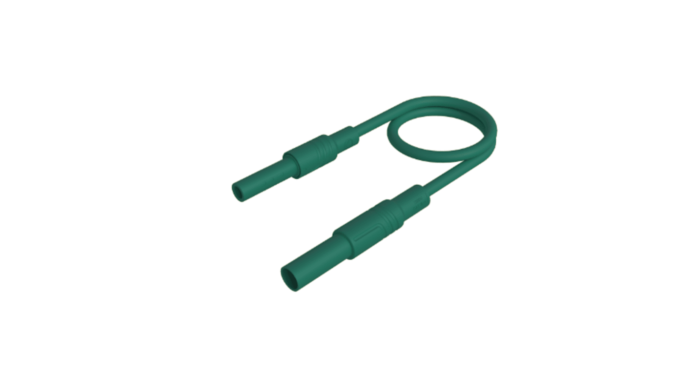 Cavo con sonda di prova da 4 mm  Hirschmann T&M, Maschio, 32A, col. Verde, 2m