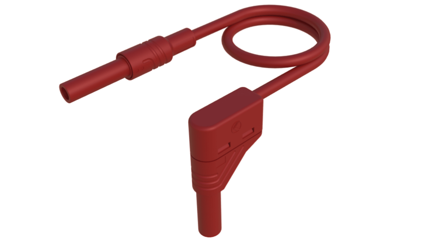 Hirschmann Messleitung für 4mm Prüfspitzen Stecker, Rot 1m / 32A