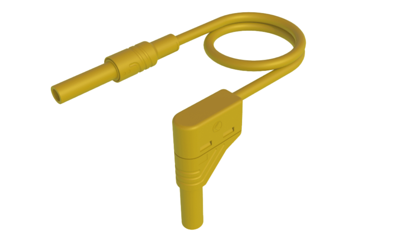 Cavo con sonda di prova da 4 mm  Hirschmann T&M, Maschio, 32A, col. Giallo, 1m