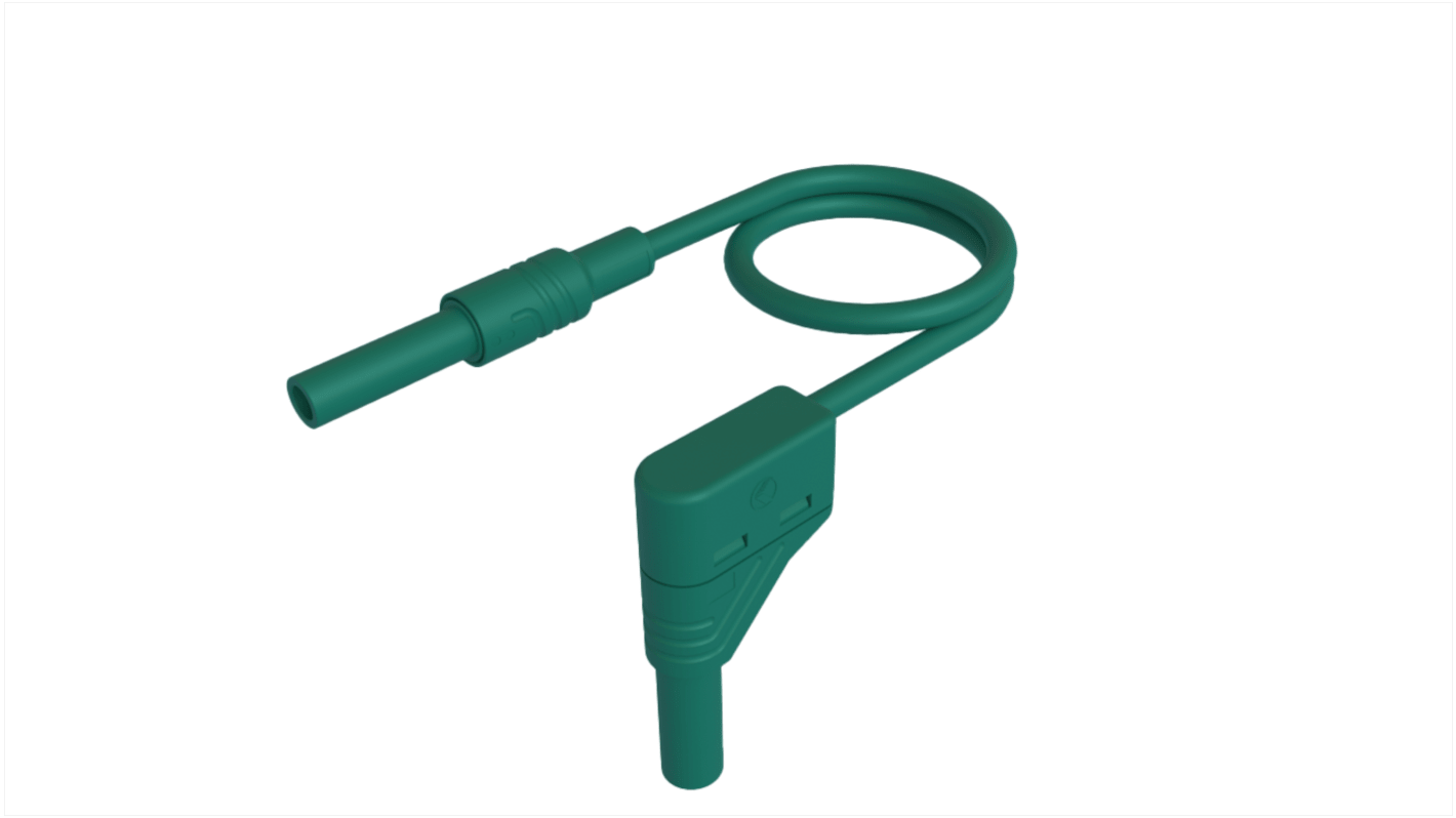 Hirschmann Test & Measurement 4 mm Test Probe Lead, 32A, Green, 1m Lead Length