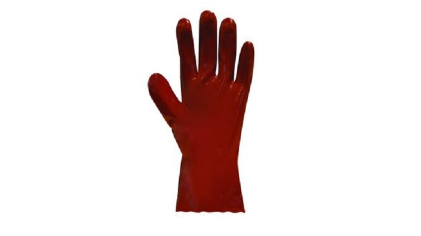 Polyco Healthline Red PVC Chemical Resistant Work Gloves, Size 10, PVC Coating