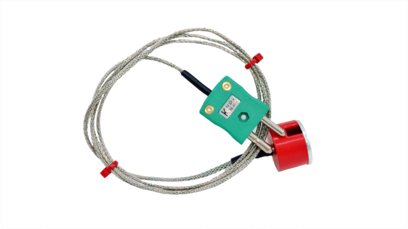 Termopar tipo K RS PRO, Ø sonda 4.5mm x 1m, temp. máx +250°C, cable de 1m, conexión Conector macho estándar