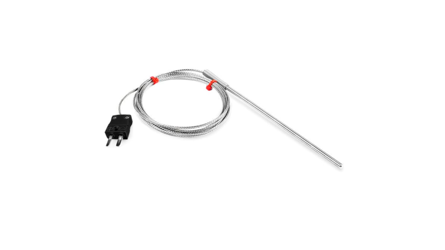 Thermocouple à usage intensif RS PRO type J Ø 4.5mm, L 150mm, +350°C max à Fiche mâle miniature