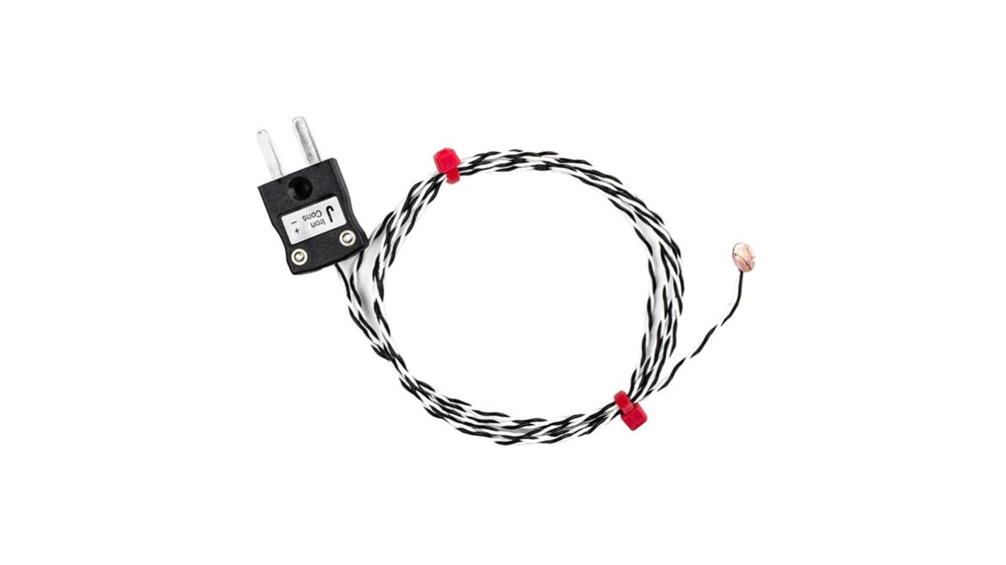 RS PRO Type K Copper Disc Thermocouple 5m Length, 6.35mm Diameter → +200°C