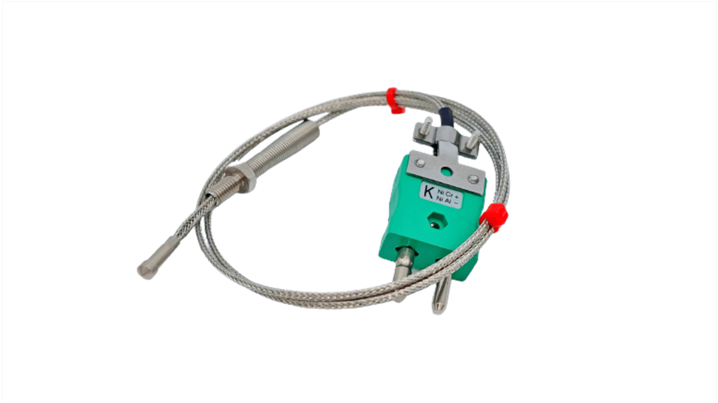 RS PRO Type K Nozzle Thermocouple 1m Length, M6 x 1mm Diameter → +350°C