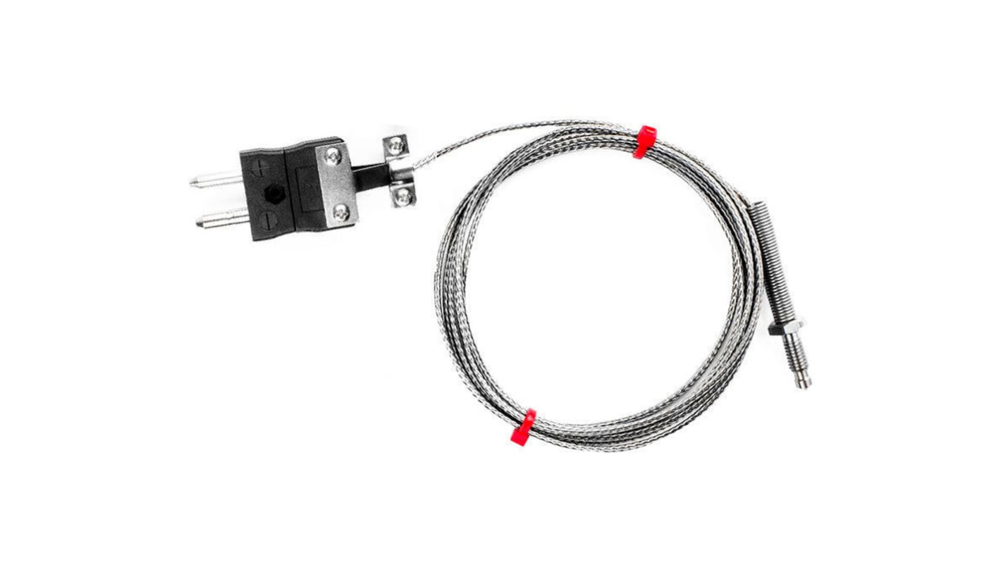 Termopar tipo J RS PRO, Ø sonda M6 x 1mm x 5m, temp. máx +350°C, cable de 5m, conexión Conector macho estándar