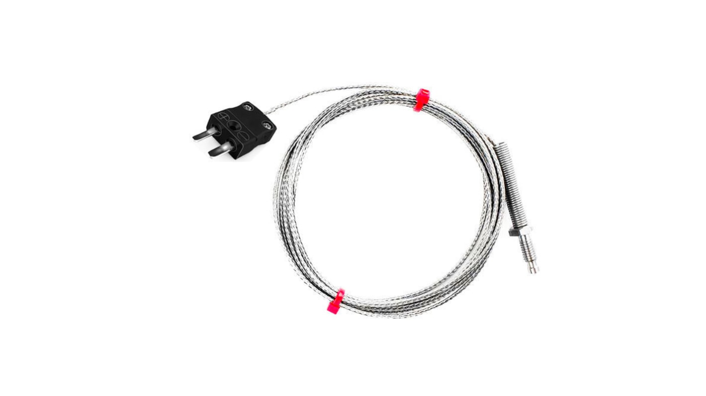 Termopar tipo J RS PRO, temp. máx +350°C, cable de 1m, conexión , con conector miniatura