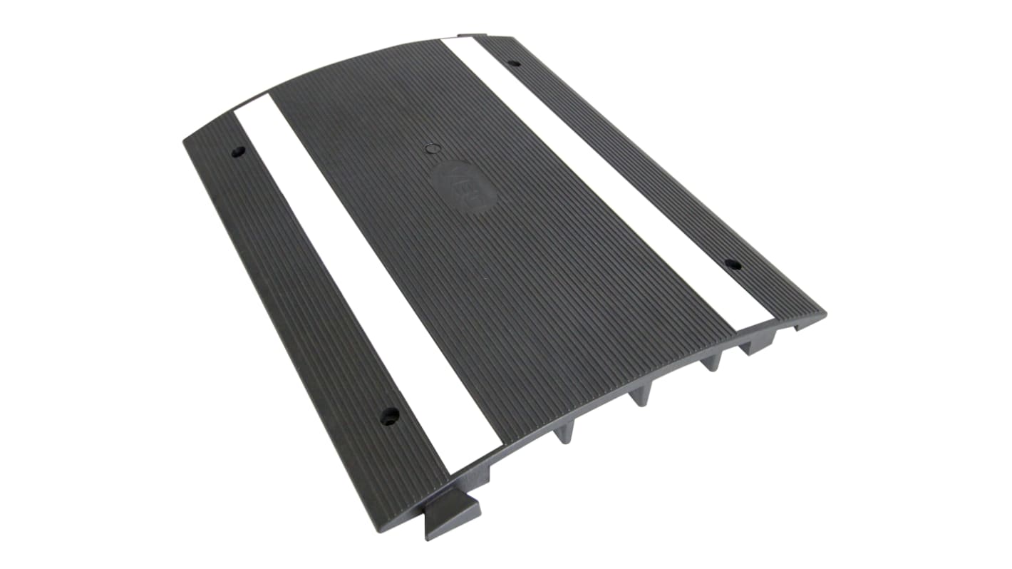 RS PRO Kabelabdeckung, Kabelbrücke, Innen-Ø 2 x 20mm 2 x 20mm, 395 mm x 500mm Gummi, Schwarz/Weiß 7-kanalig