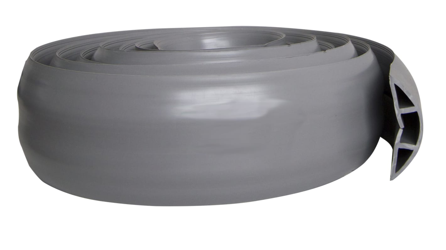 Protège câble RS PRO, Ø interne: 15 x 30mm, long. 5m, PVC Gris