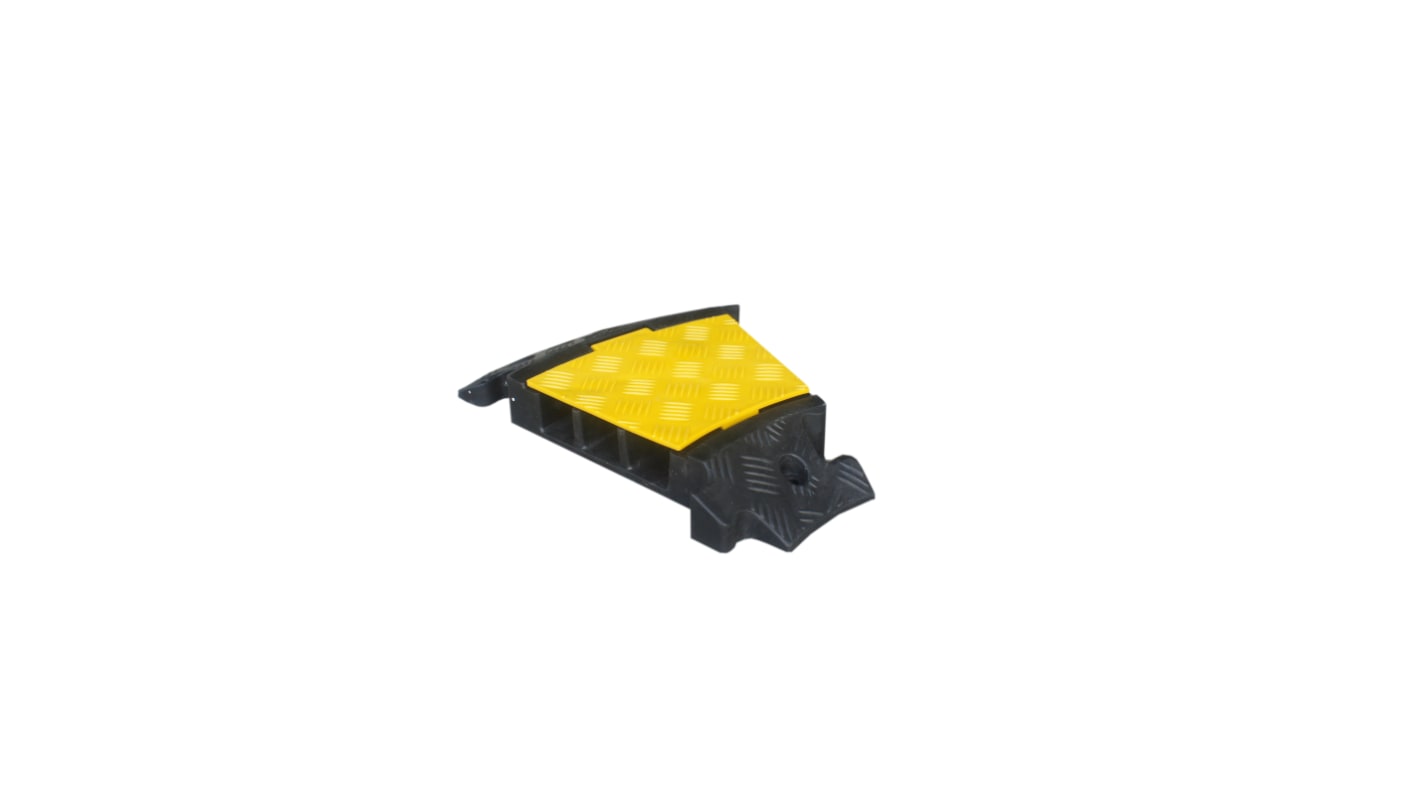 RS PRO 600mm Black/Yellow Cable Cover in Rubber, 58 x 52mm Inside dia.