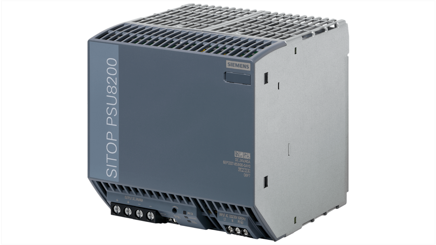 Siemens DIN-sín tápellátás, BE: 120 → 230V ac, 24V dc, 40A, 960W