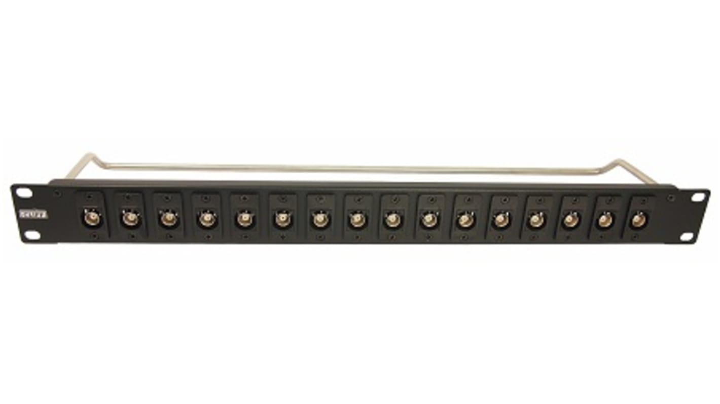 BNC 16 Port Loaded Rack Patch Panel, 1U Rack Height | RS