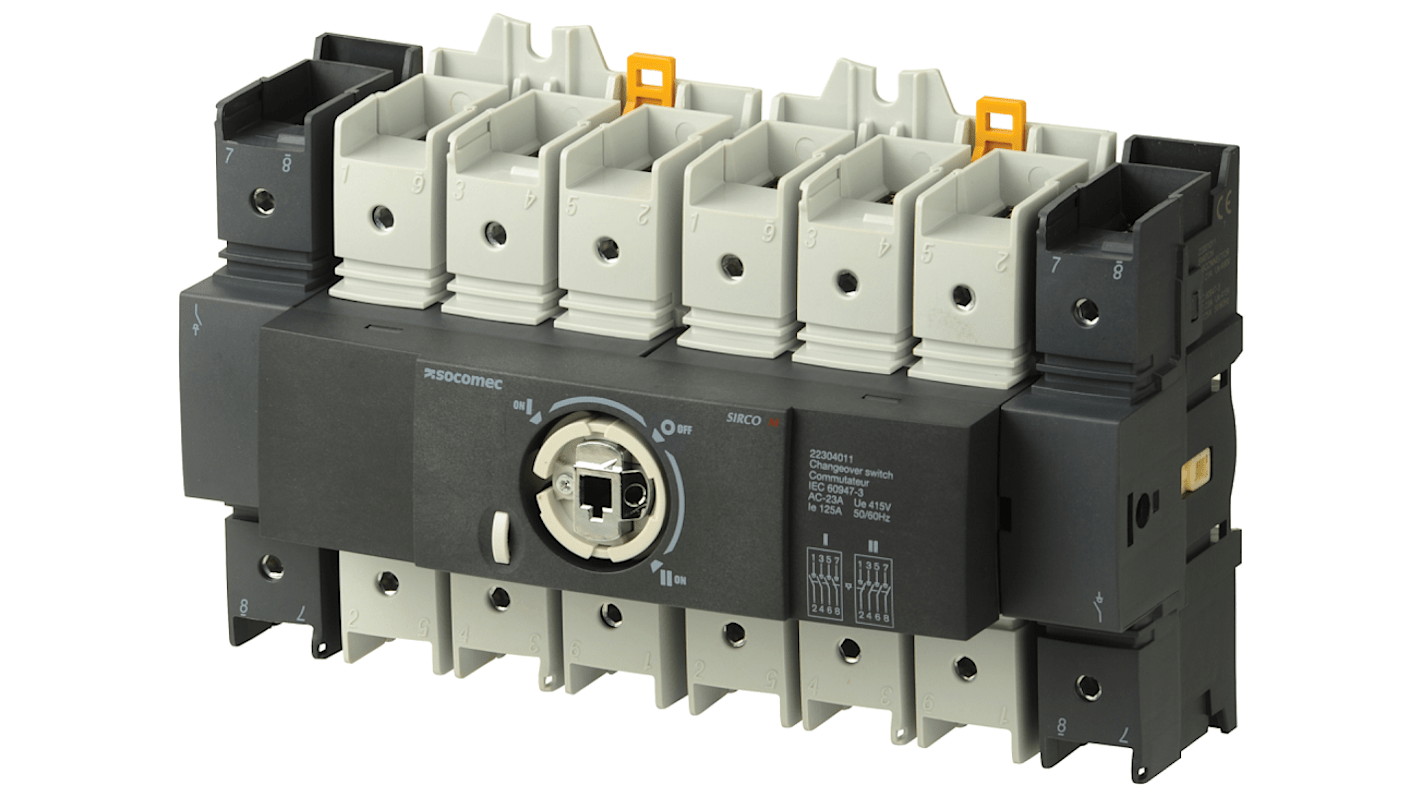 Interruttore commutazione Socomec 22304011, 4P, 125A, per guida DIN