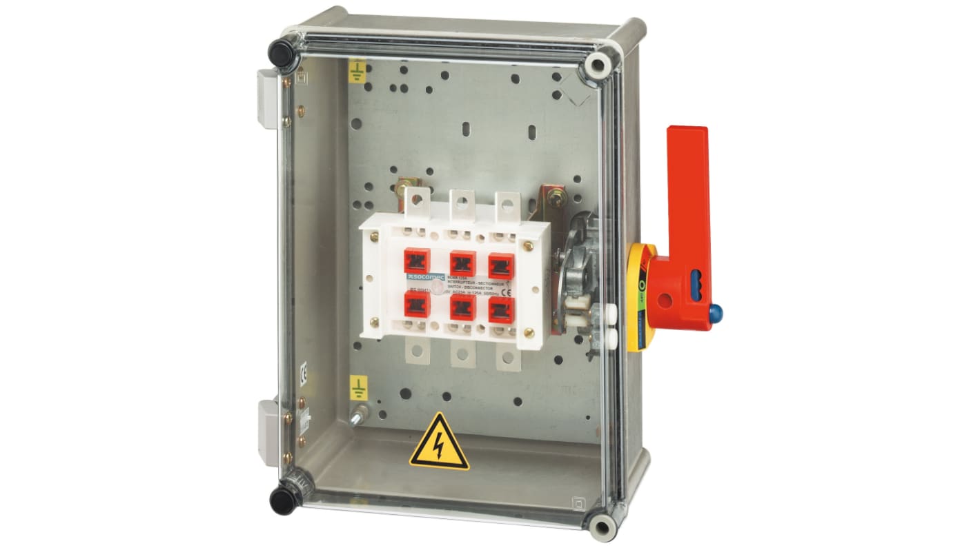 32656012 | Socomec 6 Pole Wall Mount Isolator Switch - 125A Maximum ...