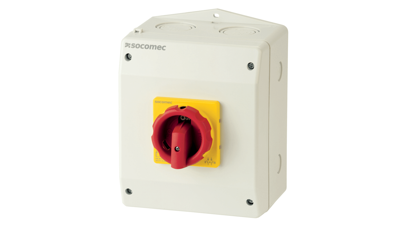 Socomec, 4P 2 Position Rotary Cam Switch, 690V (Volts), 25A, Handle Actuator