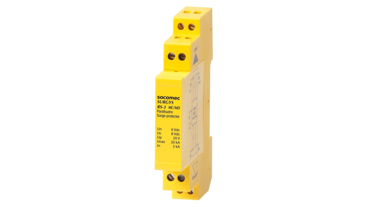 Socomec 1, 3 Phase Surge Arrester, 20kA, 30V (Volts), DIN Rail Mount