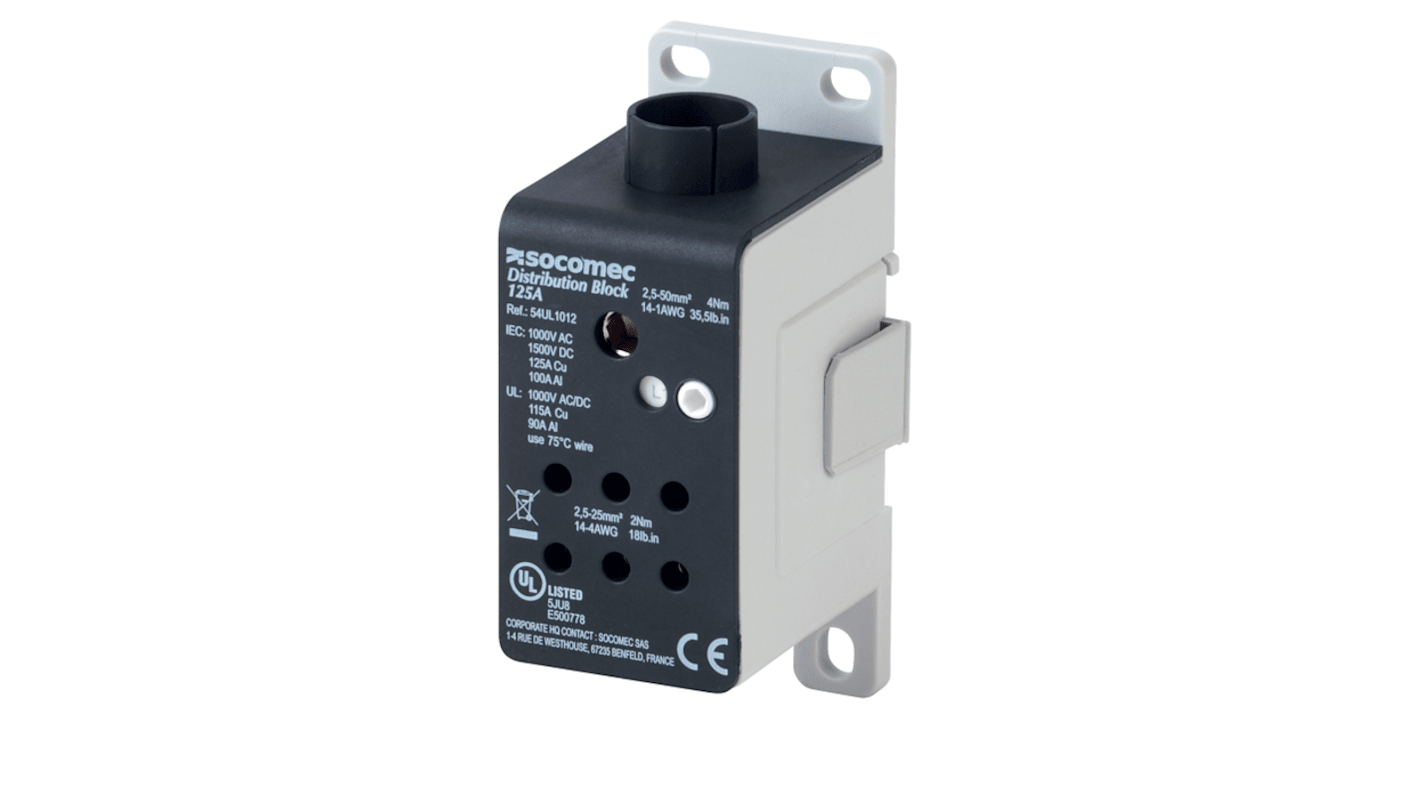 Socomec Distribution Block, 1 Way