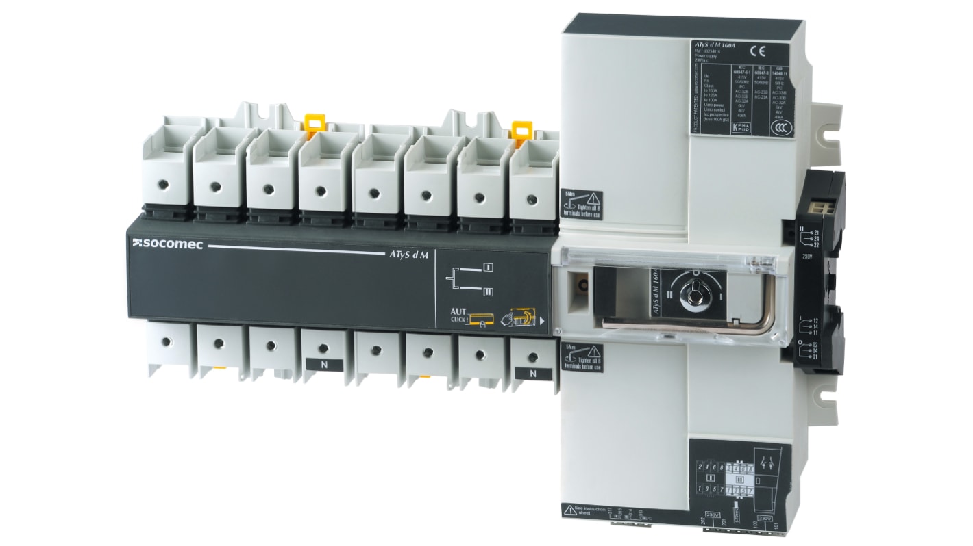 Socomec 4P Pole DIN Rail Switch Disconnector - 80A Maximum Current