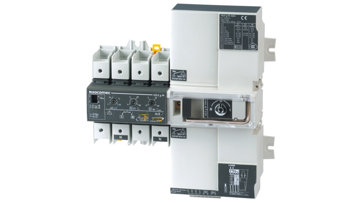 Socomec 2P Pole DIN Rail Switch Disconnector - 100A Maximum Current