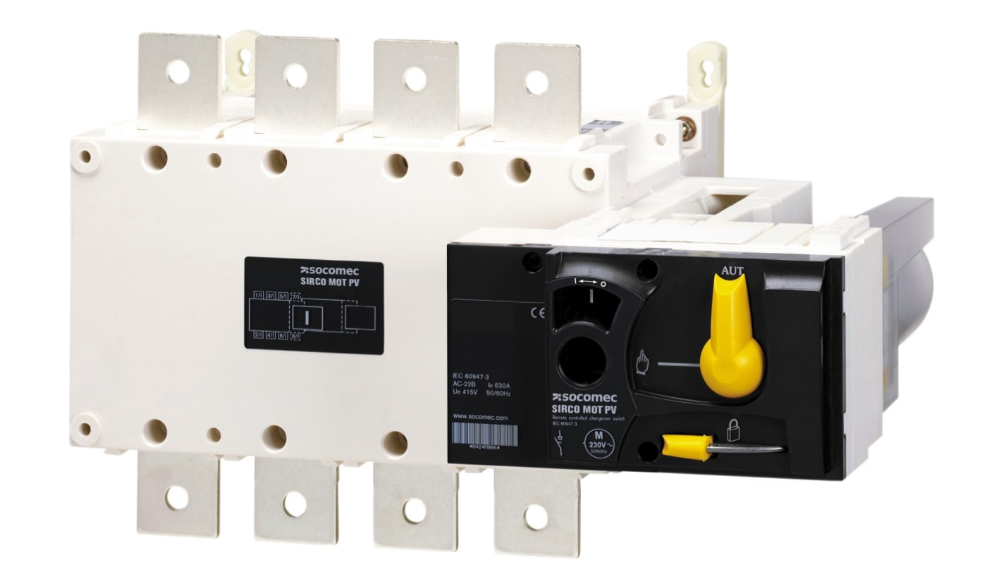 Socomec 4P Pole DIN Rail Switch Disconnector - 125A Maximum Current