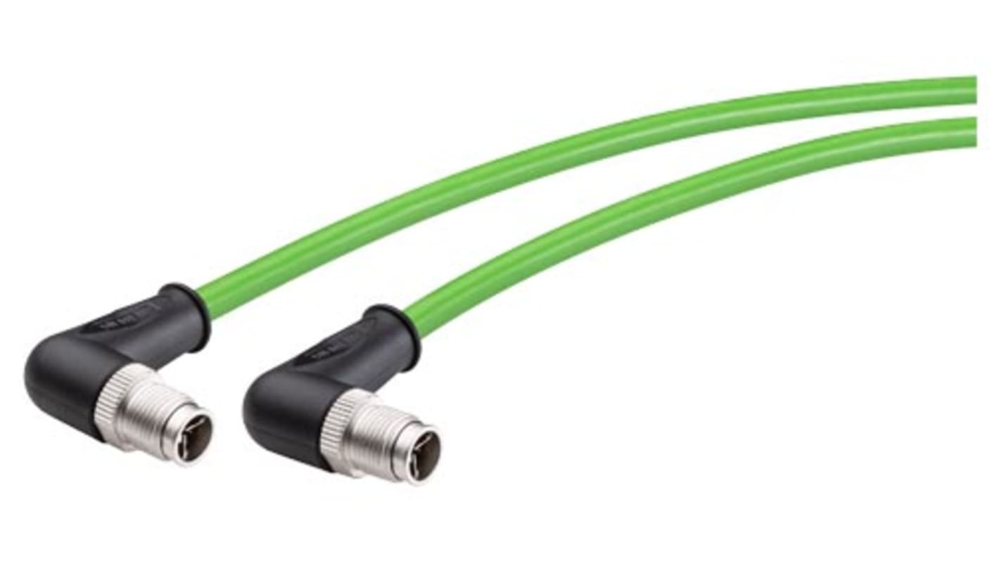 Siemens Ethernet kábel, Cat6a, M12 - M12, 15m, Zöld