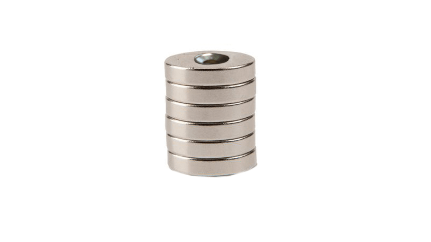 RS PRO Disc Magnet 20mm Screw Steel, 40N Pull