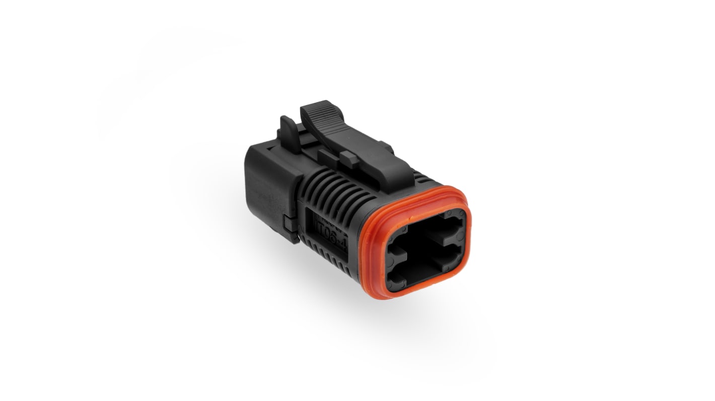 4 way Plug, Black, with end cap, E-Seal