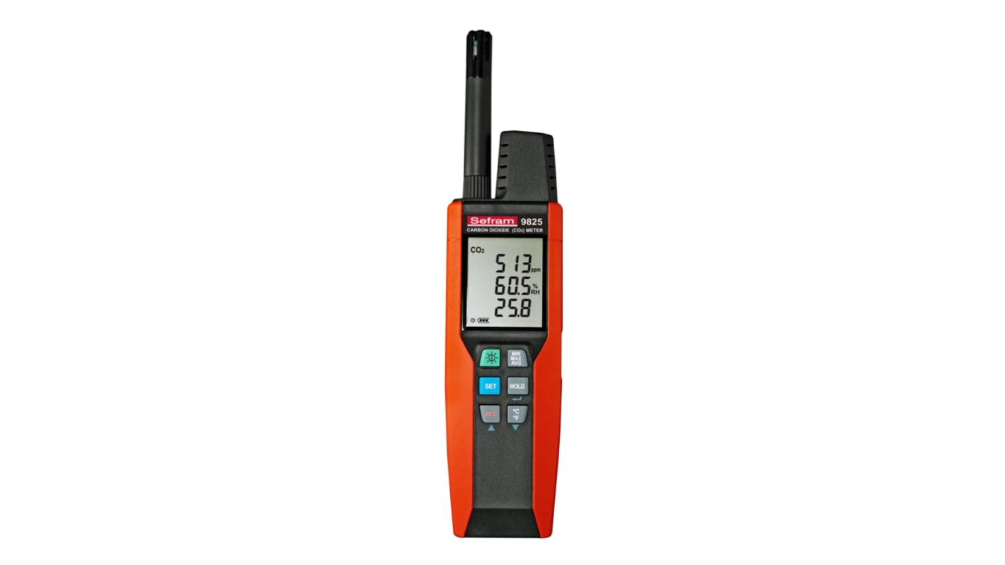 Sefram CO2 Probe, +60°C Max, 100%RH Max, Battery-Powered