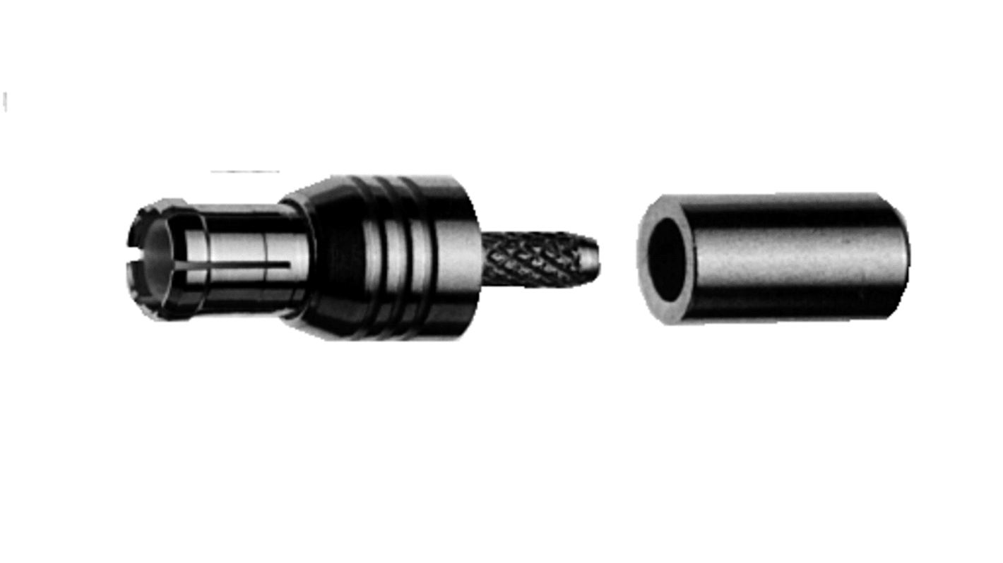 Telegartner Plug Cable Mount MCX Connector, Crimp Termination, Straight Body