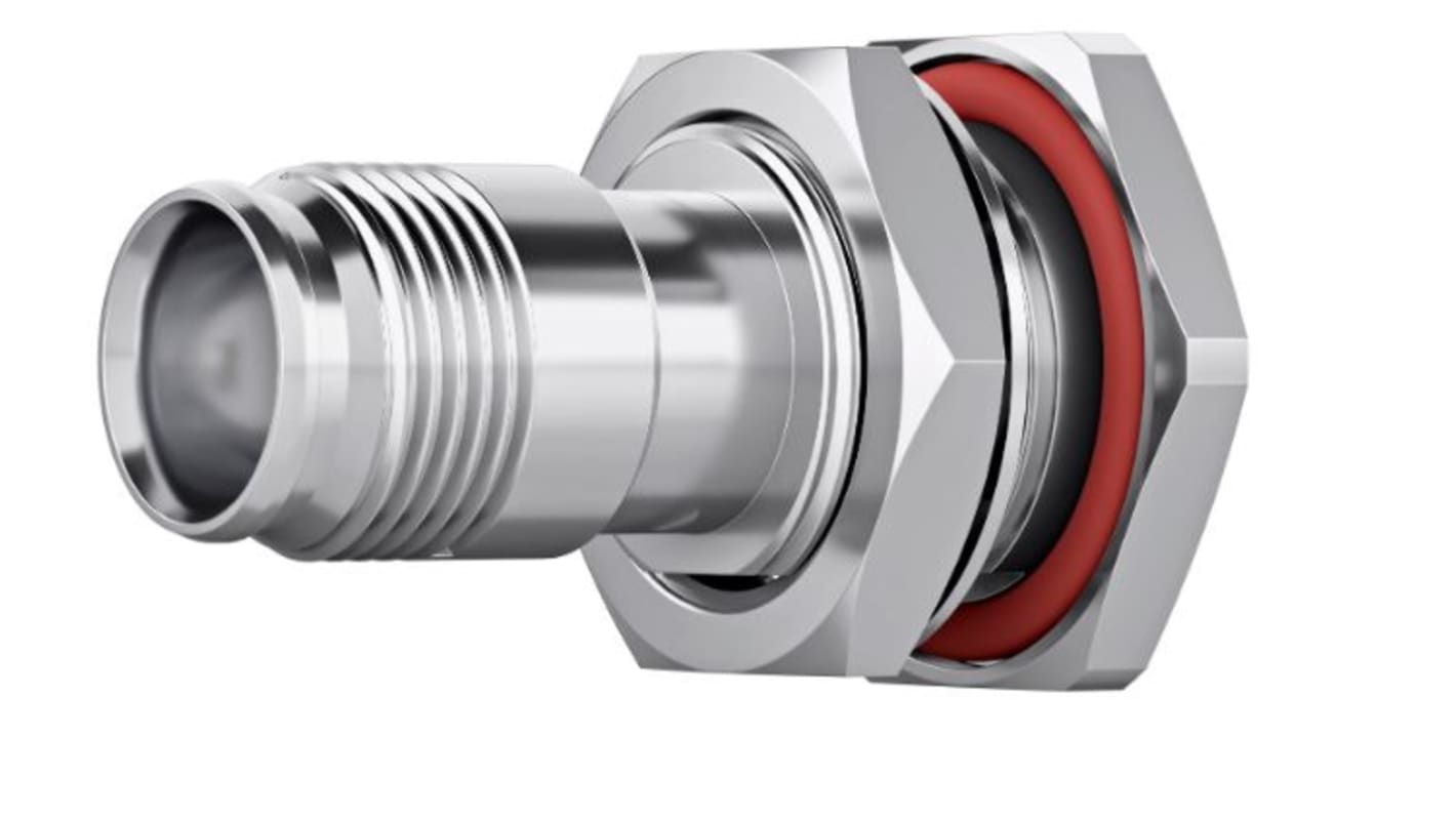 Connecteur coaxial cylindrique Telegartner Droit, raccordement A souder Traversée de cloison