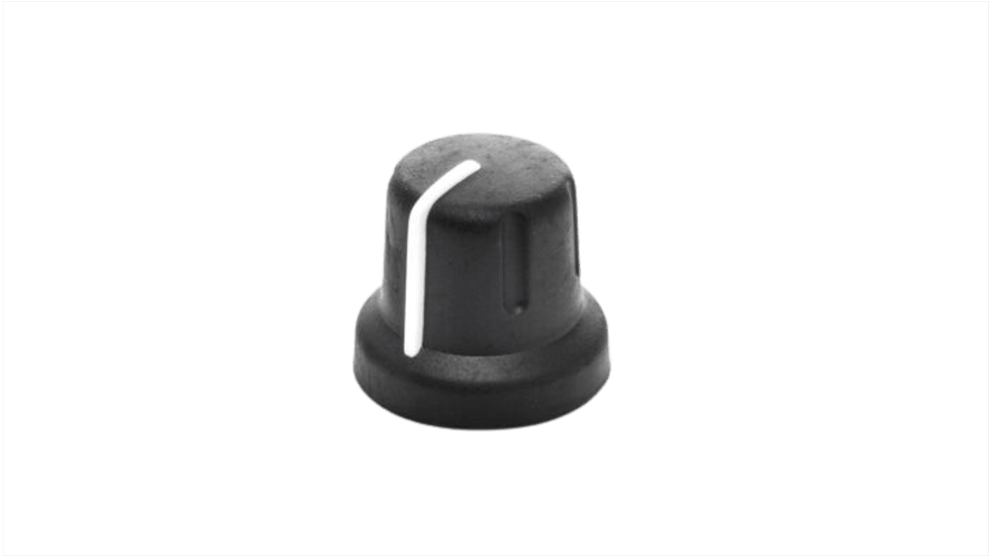 Sifam 16mm Black Potentiometer Knob for 12.5mm Shaft D Shaped, 3/05/DRNP120 006/26 /1004 /224