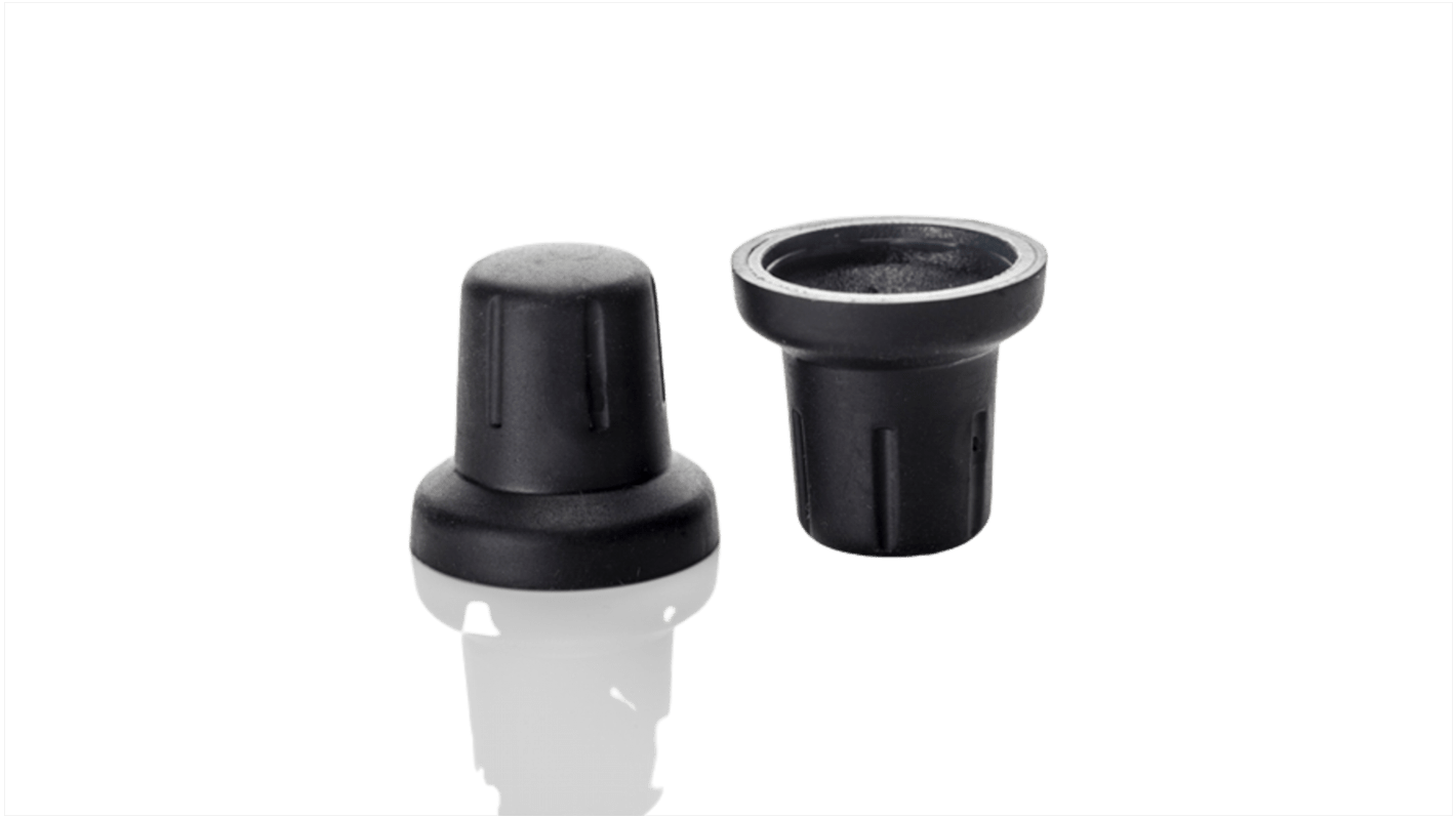 Sifam 17mm Black Potentiometer Knob for 6mm Shaft D Shaped, 3/07/DRN170