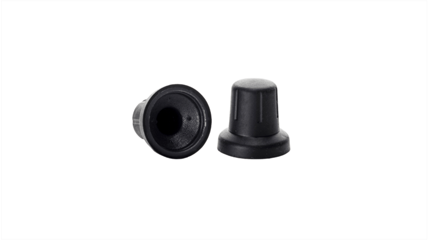 Sifam 17mm Black Potentiometer Knob for 6mm Shaft Splined, 3/07/TPN170