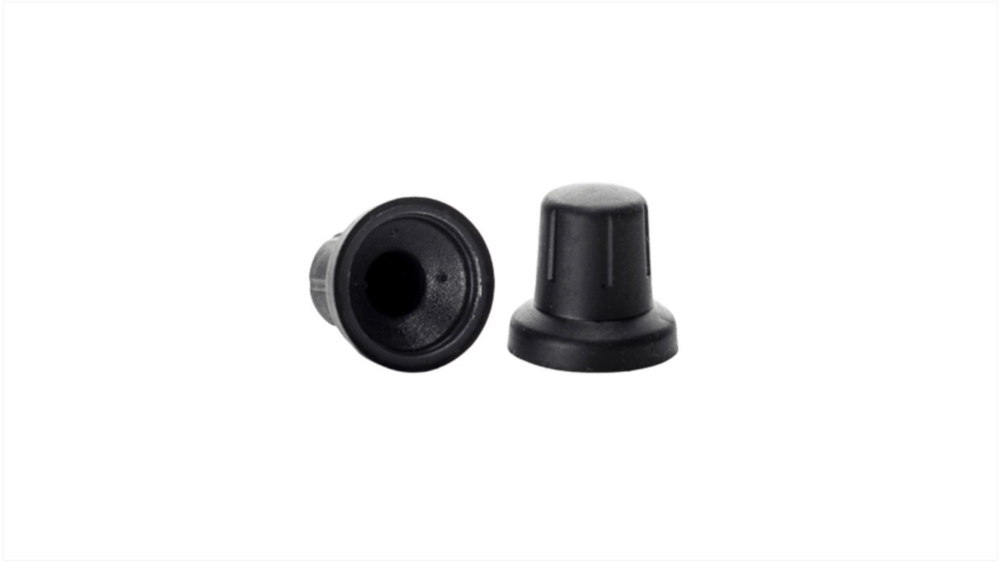 Sifam 17mm Black Potentiometer Knob for 6mm Shaft Splined, 3/07/TPN170 006 BLACK