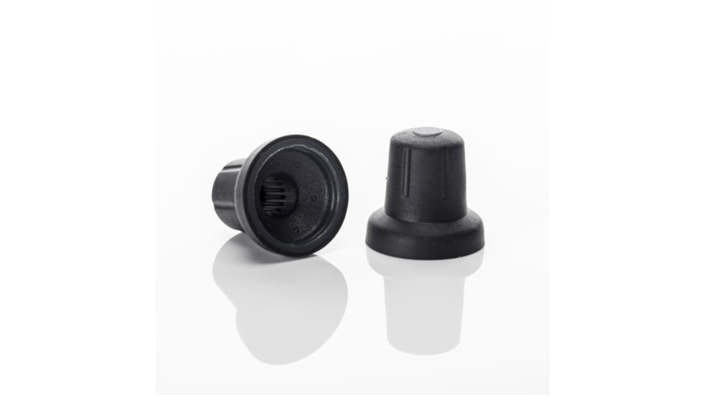 Sifam 4.5mm Black Potentiometer Knob for 6mm Shaft Splined, 3/07/TPN175 006 ILLUMINATED