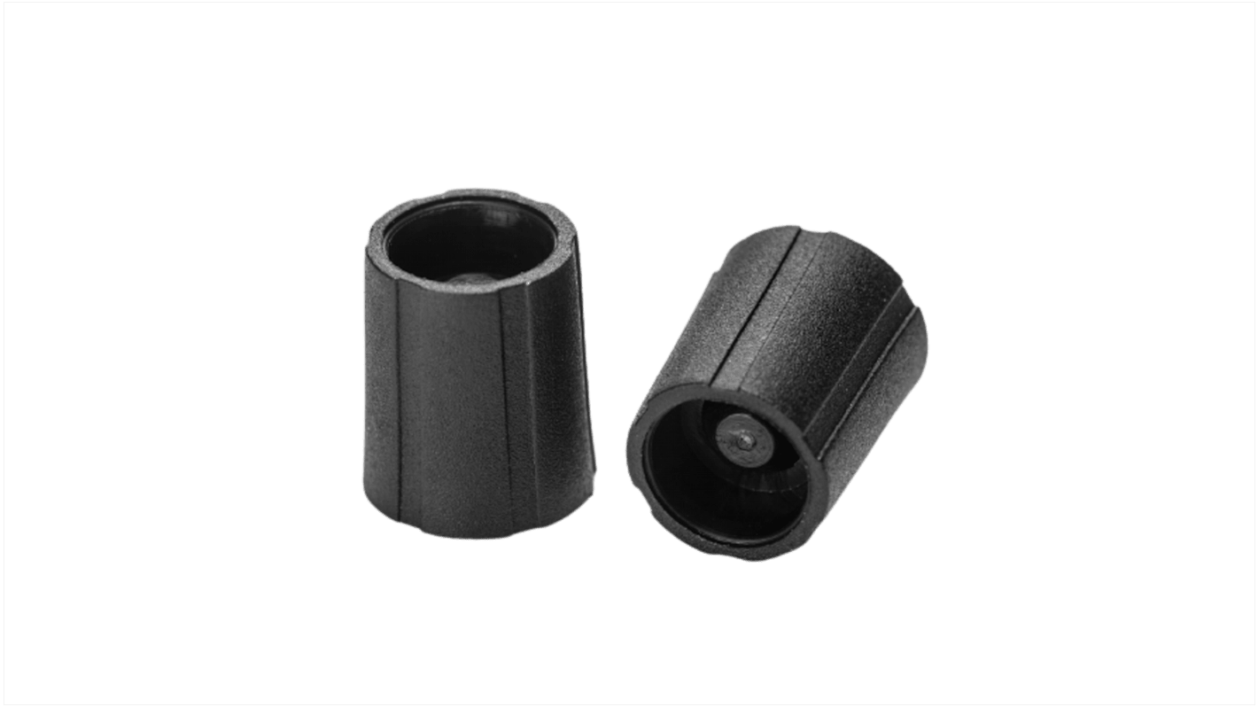 Manopola per potenziometro Sifam, Ø 11.5mm, albero da 6mm (Tipo scanalato), col. Nero