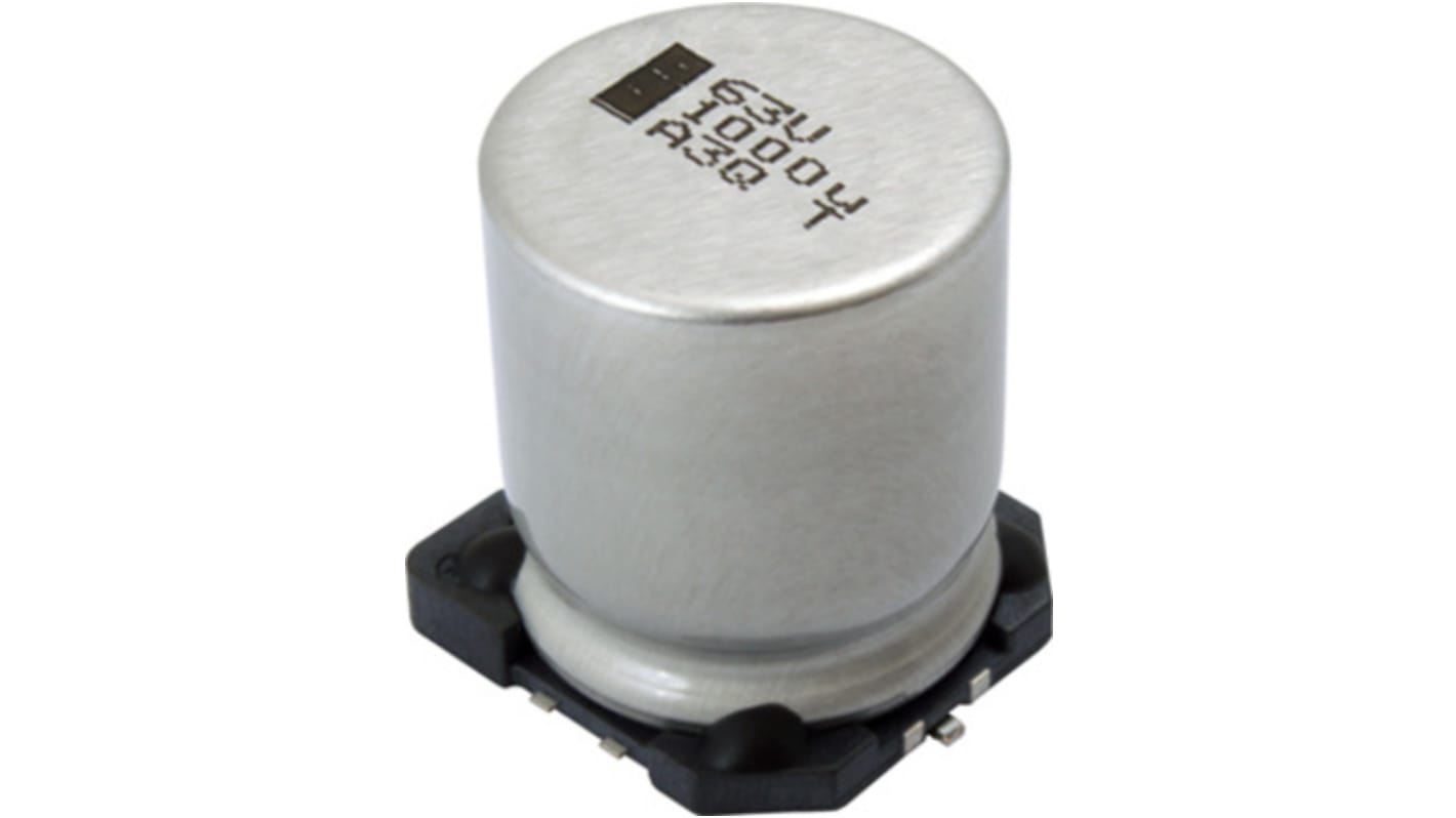 Condensador electrolítico Vishay, 100μF, 63V dc, mont. SMD, 12.5x12.5mm