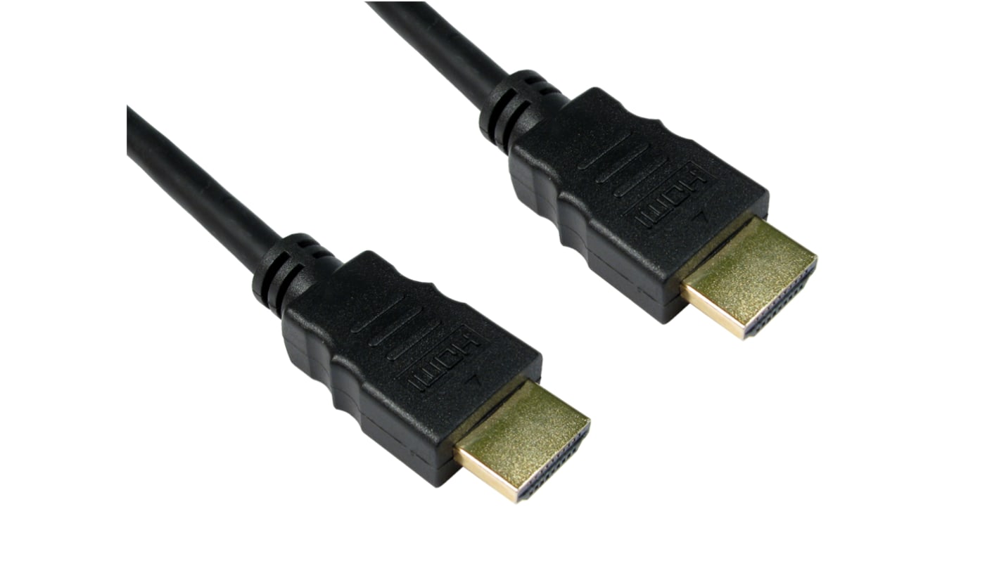 RS PRO HDMI-Kabel A HDMI Stecker B HDMI Stecker Hohe Geschwindigkeit 4K max., 1m, Schwarz