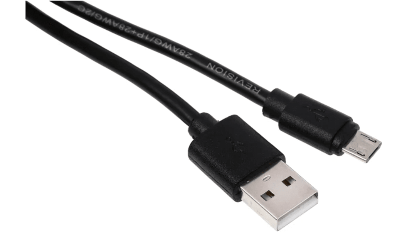 RS PRO USB 2.0 Cable, Male USB A to Male Mini USB B Cable, 2m RS