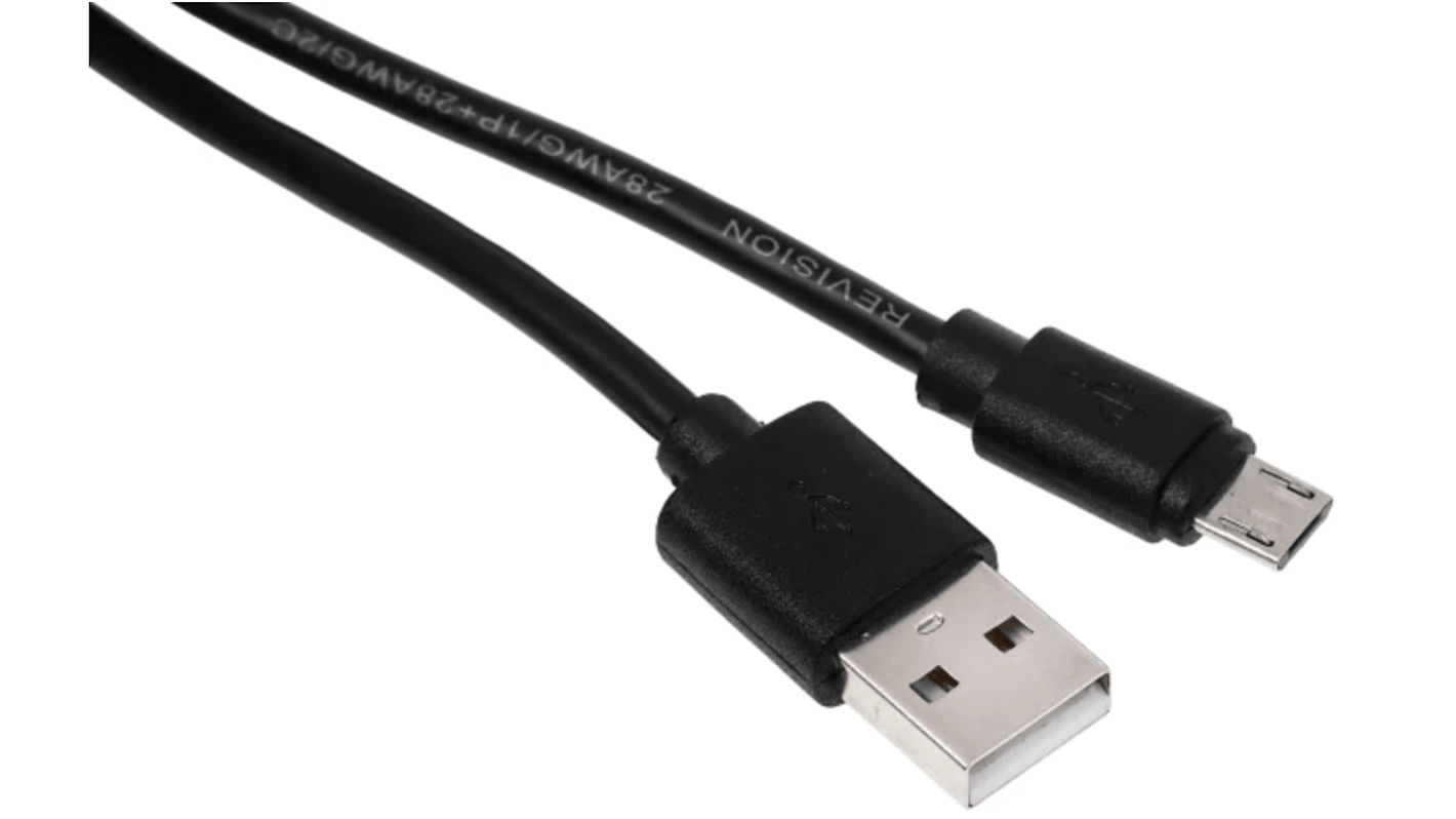 RS PRO USB 2.0 Cable, Male USB A to Male Mini USB B Cable, 2m