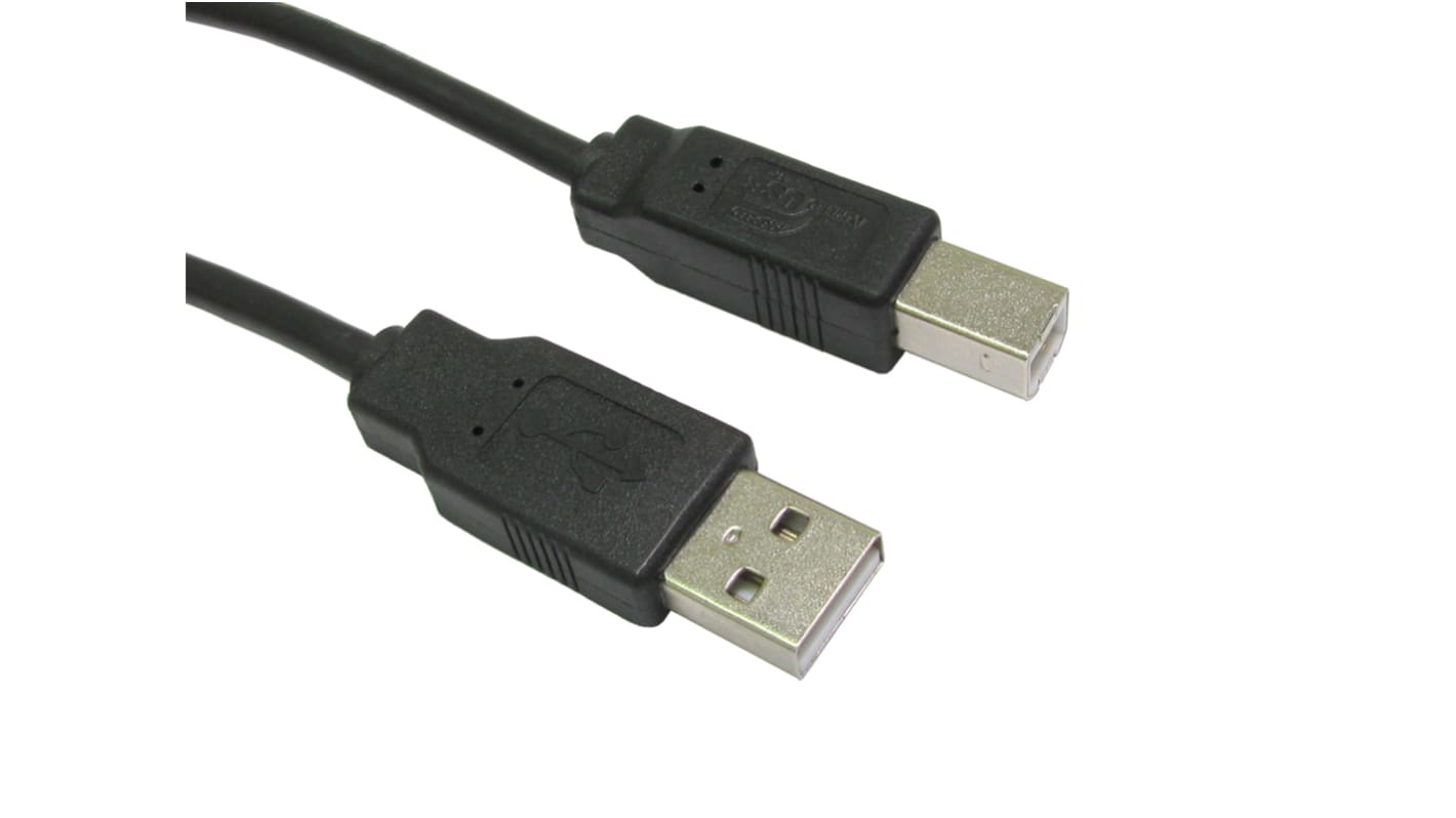 RS PRO USB 2.0 Cable, Male USB A to Male USB B  Cable, 500mm