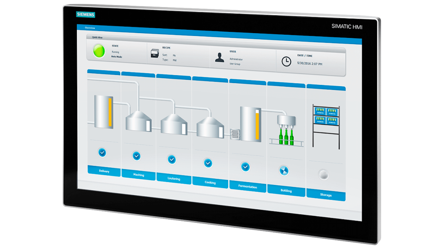 Panel plano Siemens SIMATIC IFP2200 V2 de 21,5", TFT, 1920 x 1080pixels