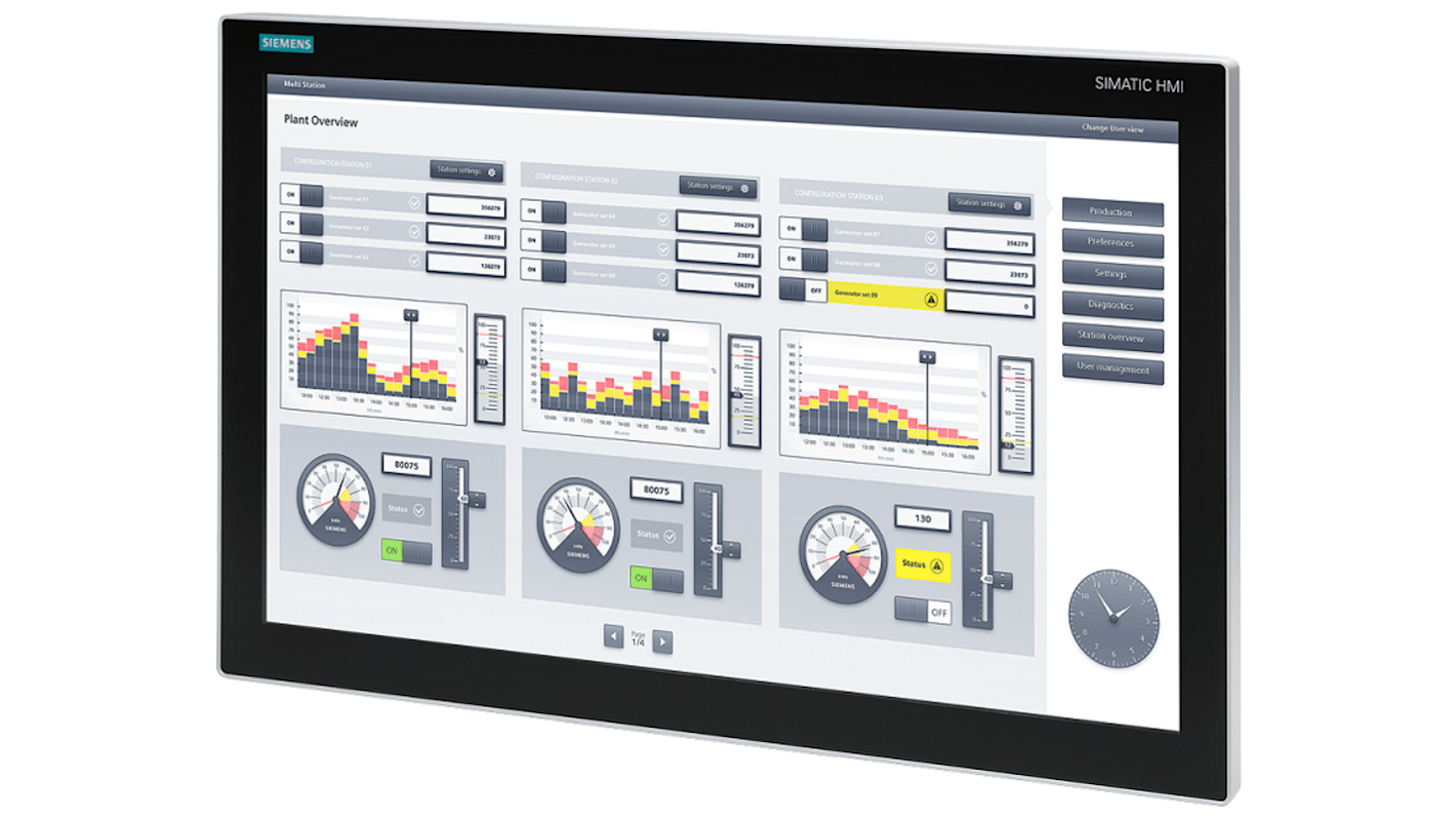 Siemens フラットパネル サイズ：23.8 インチ, SIMATICシリーズ, 6AV78637MA142AA0