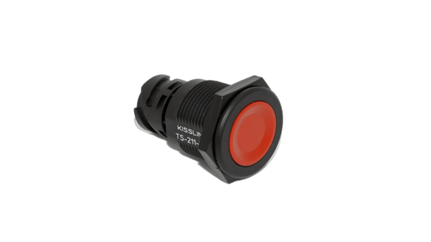 Bouton-poussoir série KISSLING TS, On-Off, LED Rouge, SPDT, Traversant