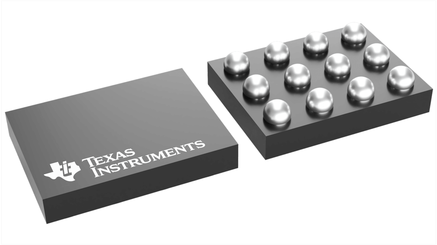 Texas Instruments 電源モニタ, 5.5 V, 電流, 電圧出力, 12-Pin DSBGA