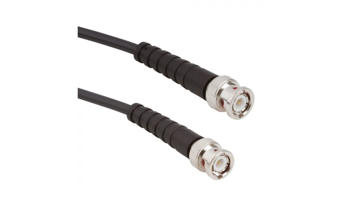 Cable coaxial RG58 Amphenol RF, 50 Ω, con. A: BNC, Macho, con. B: BNC, Macho Negro