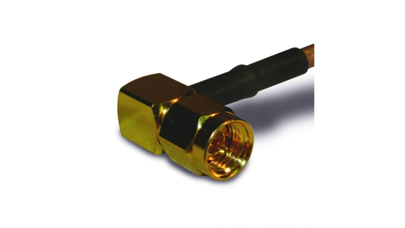 Amphenol RF Plug Cable Mount SMA Connector, Crimp Termination, Right Angle Body